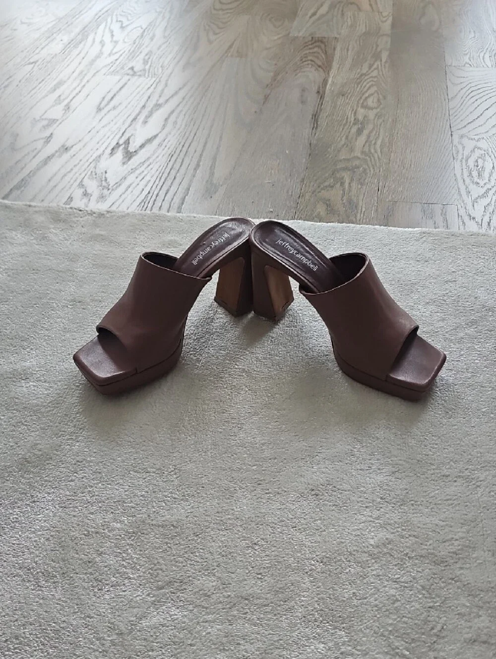 Jeffrey Campbell Leather Platform Mule Heels - Picture 3 of 6